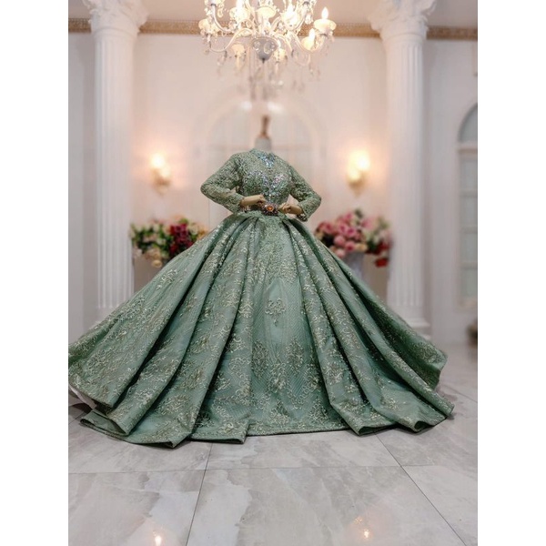 GAUN WEDDING CANTIK BEREKOR /BAJU PENGANTIN MODERN/GAUN WEDDING PREMIUM/GAUN GOTIK