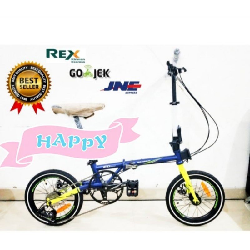 Sepeda lipat evergreen MAXIMUS terbaru 9 Spee 16inch