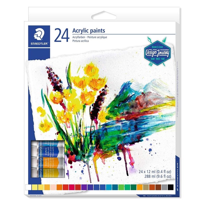 

CAT ACRYLIC PAINTS / CAT AKRILIK STAEDTLER 24 WARNA MURAH