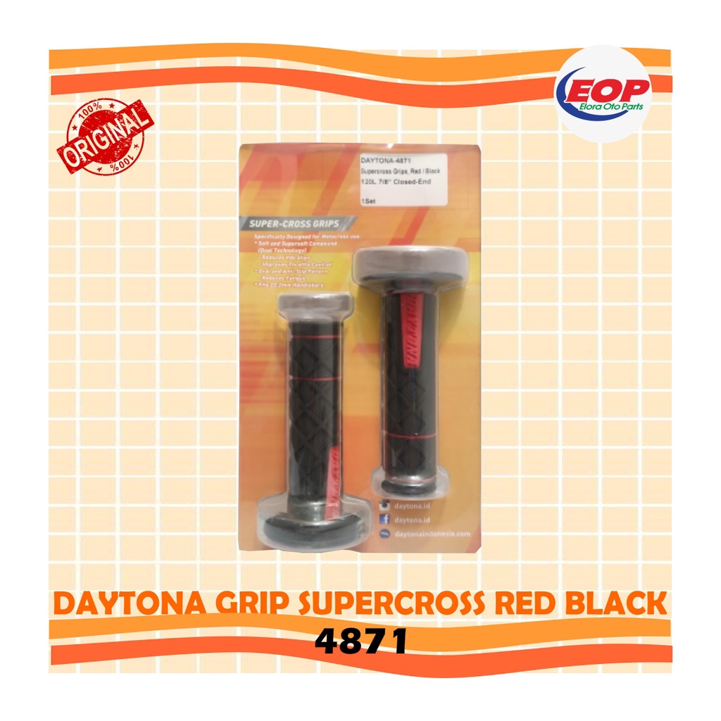 Daytona Grip Supercross Red Black 4871 Original