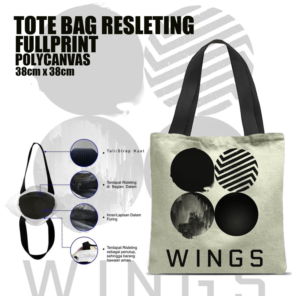 Tas / Tote Bag Polycanvas Full Print Resleting - BTS.02