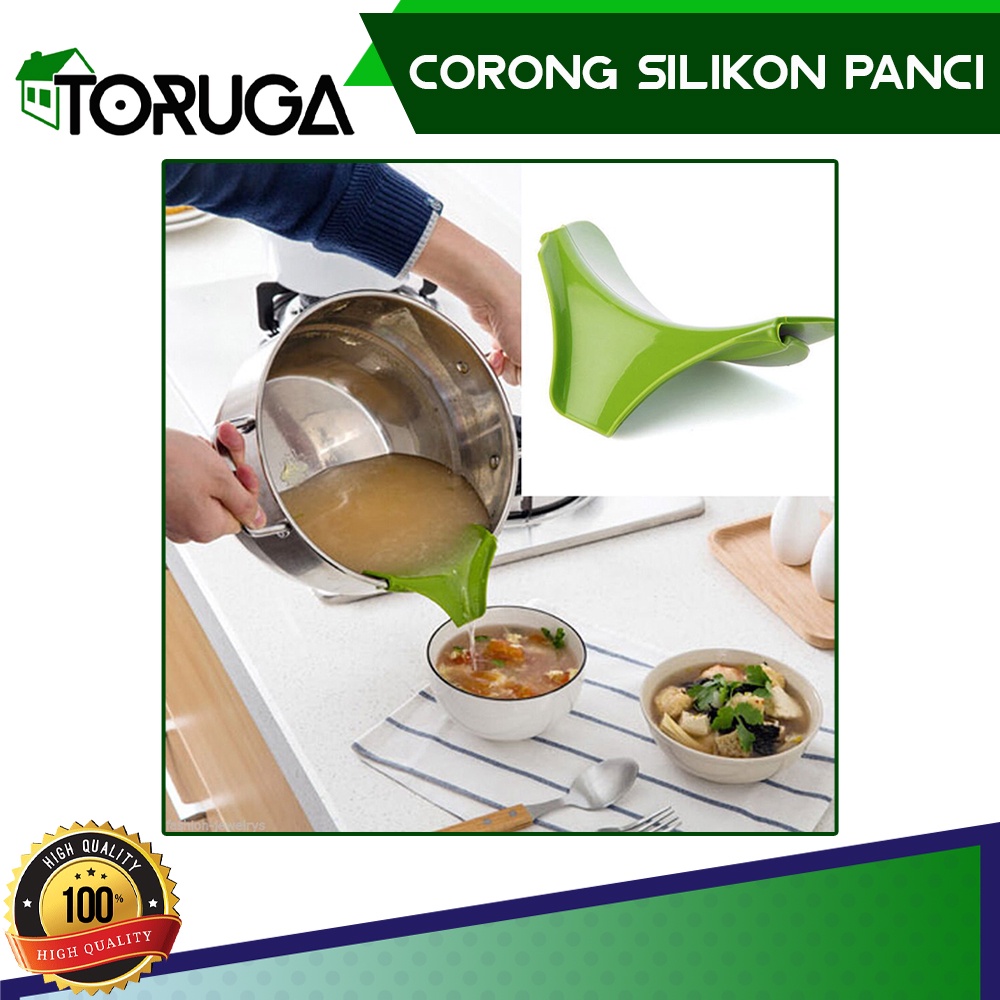 Corong silikon panci penggorengan wajan tuang kuah panas anti tumpah