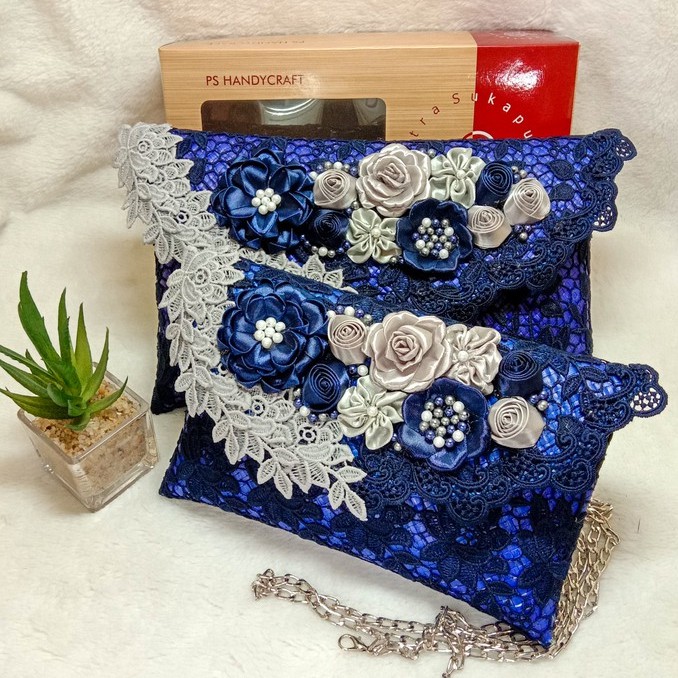 Putra Sukapura Handycraft Clutch Wanita Hot Pesta Cantik Wanita Full Brokat Premium