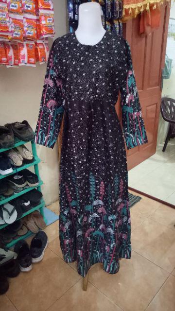 Batik Couple Gamis Batik Maura Sania Ruffle Ori Ndoro Jowi Dnt Size M L Xl All Size