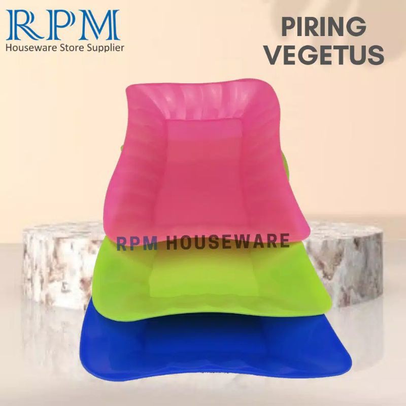 PIRING CANTIK/PIRING PLASTIK WARNA/PIRING PLASTIK SEGI/PIRING VEGETUS