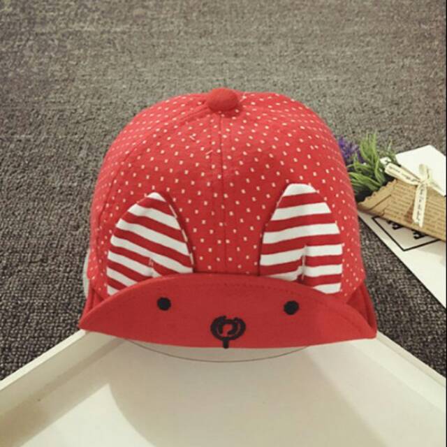 Topi bayi motif kelinci lucu uk.3bln-2tahun