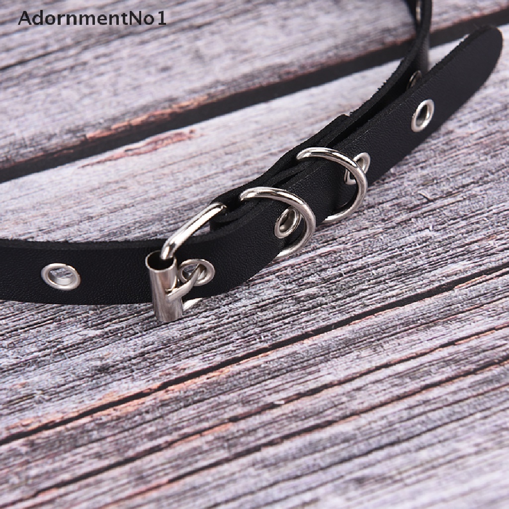 (AdornmentNo1) Kalung Choker Bahan Kulit Imitasi Model Punk / Gothic Sexy Untuk Wanita