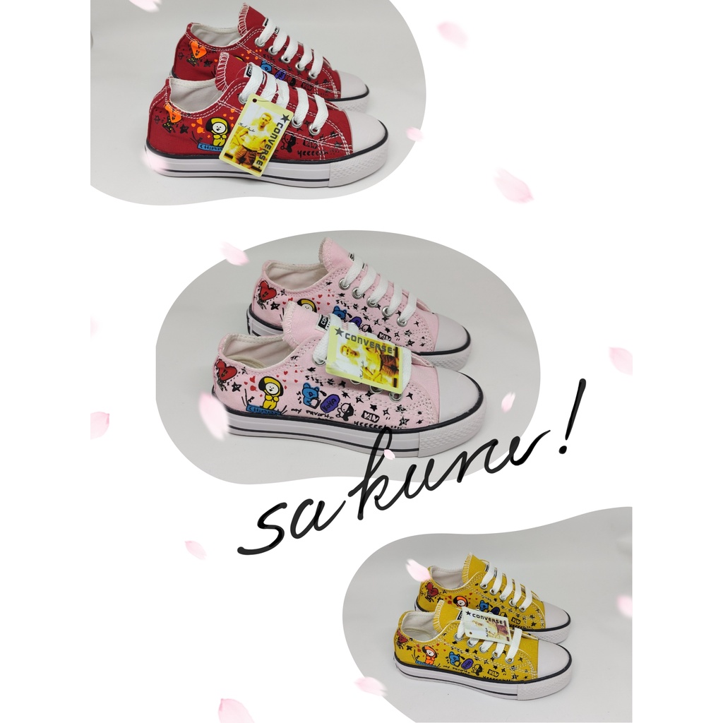 SEPATU_CONVERSE MOTIF BTS ANAK sepatu anak karakter sepatu all star_converse motif keren sepatu snea