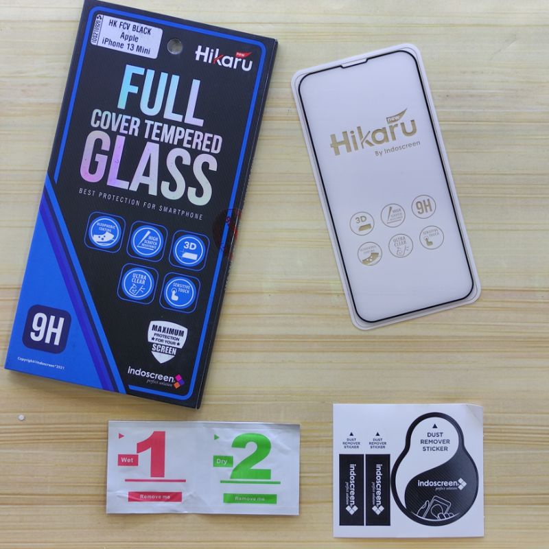 Tempered Glass iPhone 13 Pro Max / 13 Pro / iPhone 13 full Cover Hikaru indoscreen full set