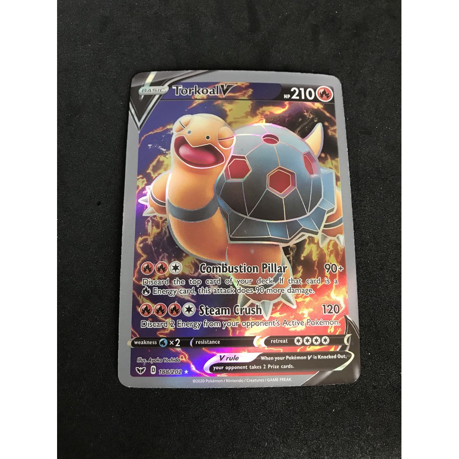Kartu Pokemon TCG V Series Sword & Shield Basic Torkoal V