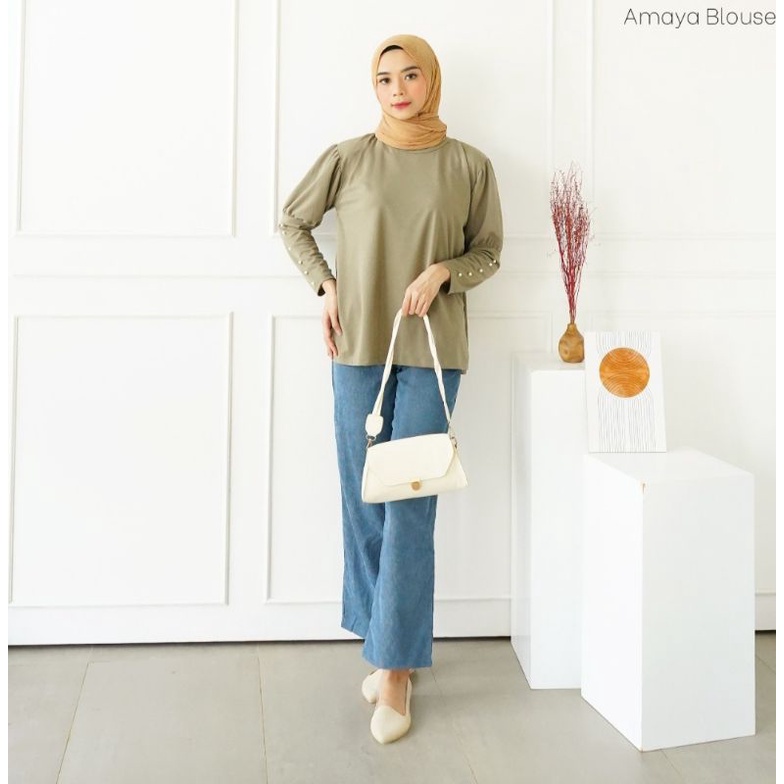 Blouse wanita lengan panjang murah / Amaya blouse valica