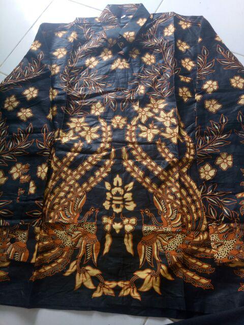 Kemeja Batik Pria Sragam Seno Biru Katun Adem Size M L Xl Xxl Terlaris
