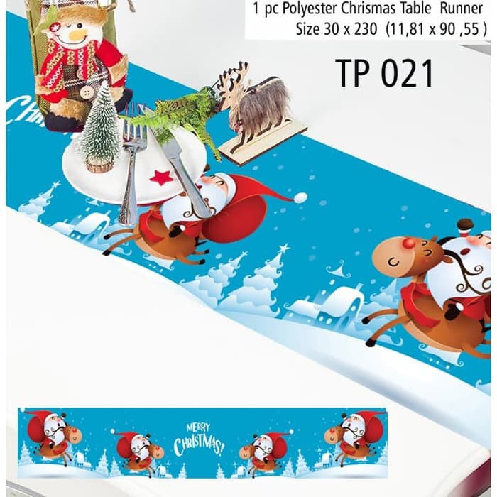 Jual Taplak Meja Ruang Tamu Makan Motif Natal Merry Christmas TP 021 - TP18 Limited