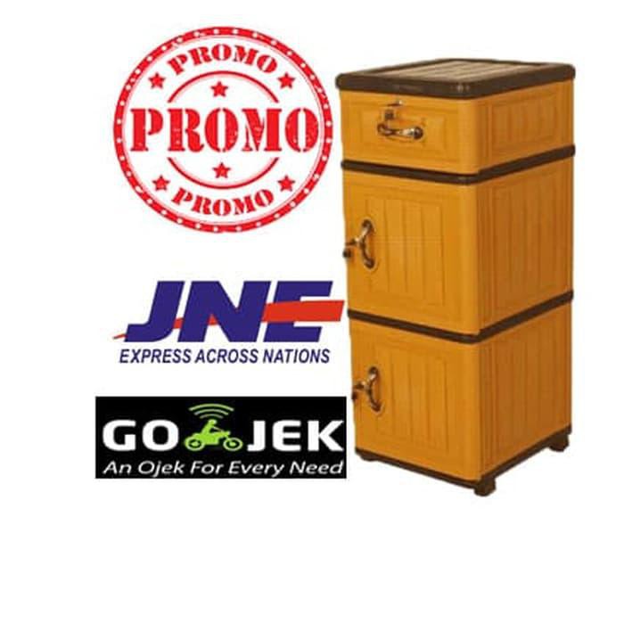 Best Seller MURAH LEMARI PLASTIK / DRAWER / RAK PLASTIK / EXCEL 2 PINTU + 1 LACI Stok Terbatas