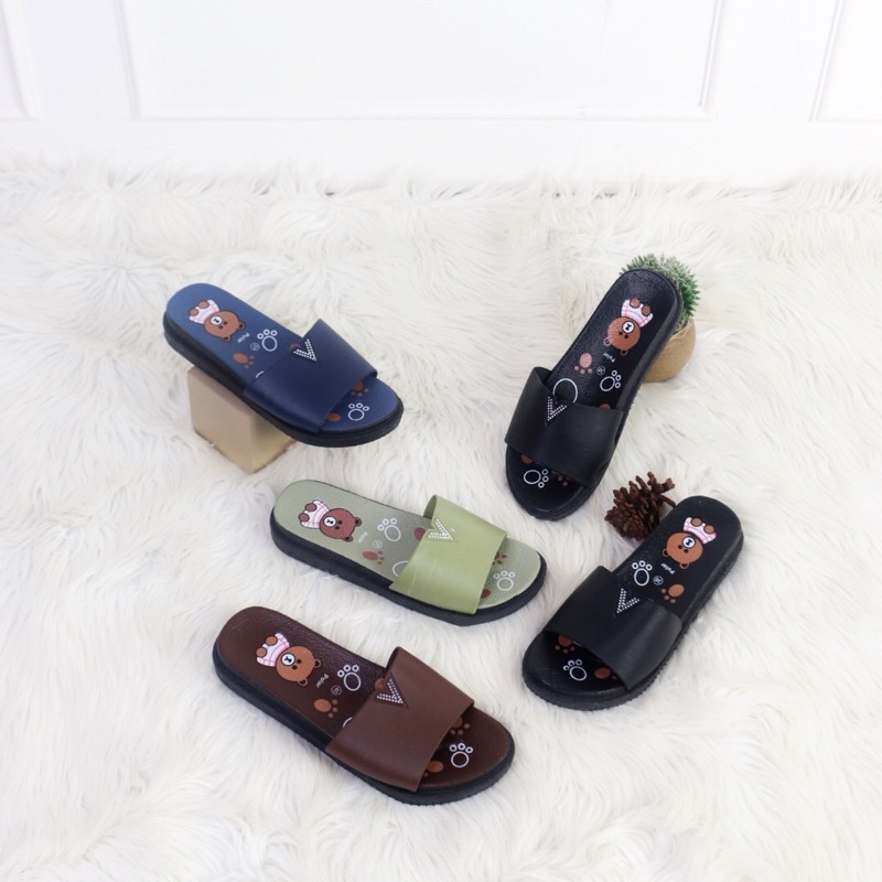 (POLAR) Sandal wanita BOLONI slop/ sandal fashion/ sandal korea modern/ sandal slop lucu.