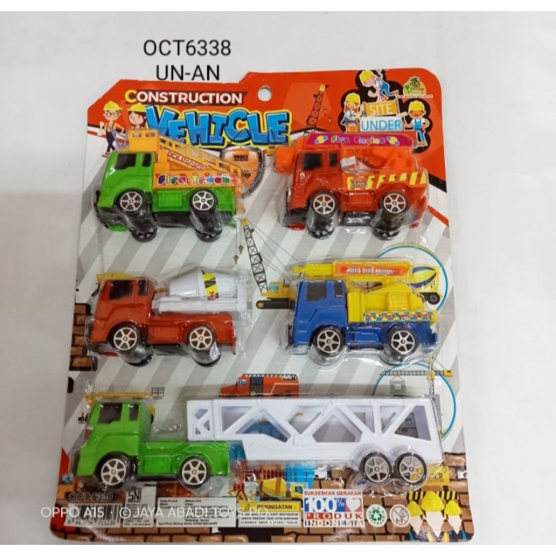 Mainan Truck Construksi dan Truck motifity Tronton isi 5pc OCT6338