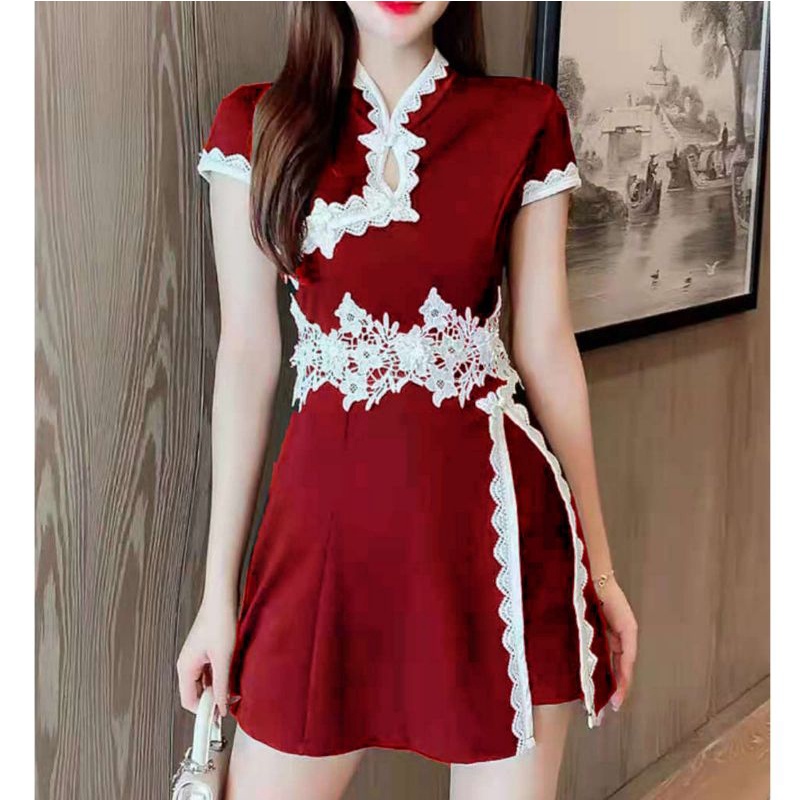 MDLV ~ 0320 CNY Pomelos Set Premium Cheongsam Women Set Cheongsam Import Setelan Wanita Set Imlek Set Sincia Setelan Cheongsam Cewek Nest Seller Fashion Import