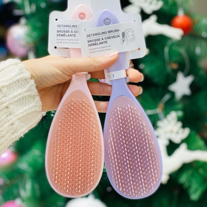 MINISO CREAM SERIES COMFORTABLE DETANGLING HAIR BRUSH / SISIR