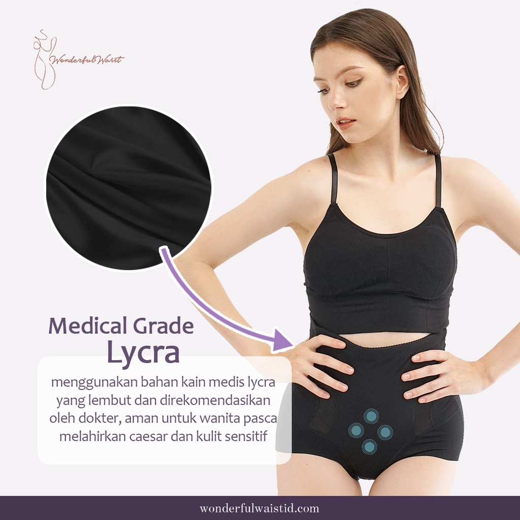 High-waist shaping pants dengan batu Volcanic untuk penunjang diet, Celana dalam peramping dan langsing setelah melahirkan caesar, Celana dalam pelangsing efektif, Celana dalam shaper, atau pembentuk pinggul, dan peramping perut Wonderful waist