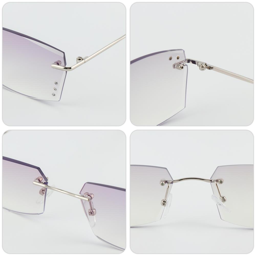Populer Kacamata Baca Anti Blue Light Anti-Letih Anti-UV Transparan Metal Frame Eyeglasses