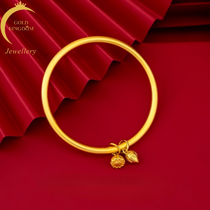 Gelang Emas Asli Kadar 375 Desain Teratai Gaya Mewah Kuno Untuk Aksesoris