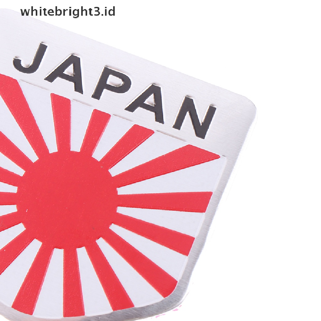 (whitebright3.id) 1pc Stiker emblem logo Bendera Jepang Bahan alloy Untuk Dekorasi Mobil / Motor