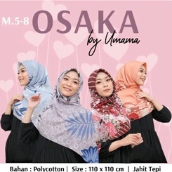 Jilbab Segiempat Voal Osaka Jahit TepiUMAMA Hijab Segiempat Motif