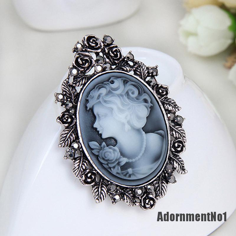 (Adornmentno1) 1pc Bros Pin Wanita Desain Cameo Victoria Hias Kristal Untuk Pesta Nikah