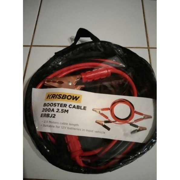 Kabel Jumper Aki Mobil 200 A Panjang 2,5 Meter Merk Krisbow