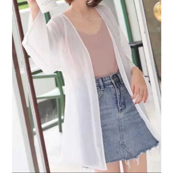 Cardigan Outer Oversize Reguler Bahan Crinckle Airflow