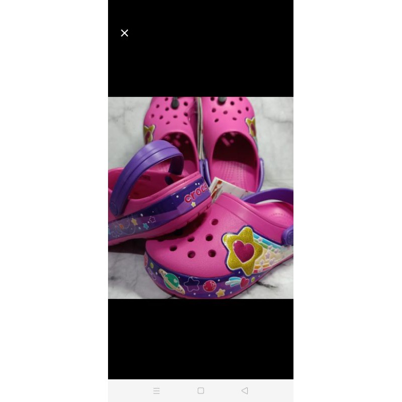 Crocs kids galactic clog pink - sandal anak crocs original