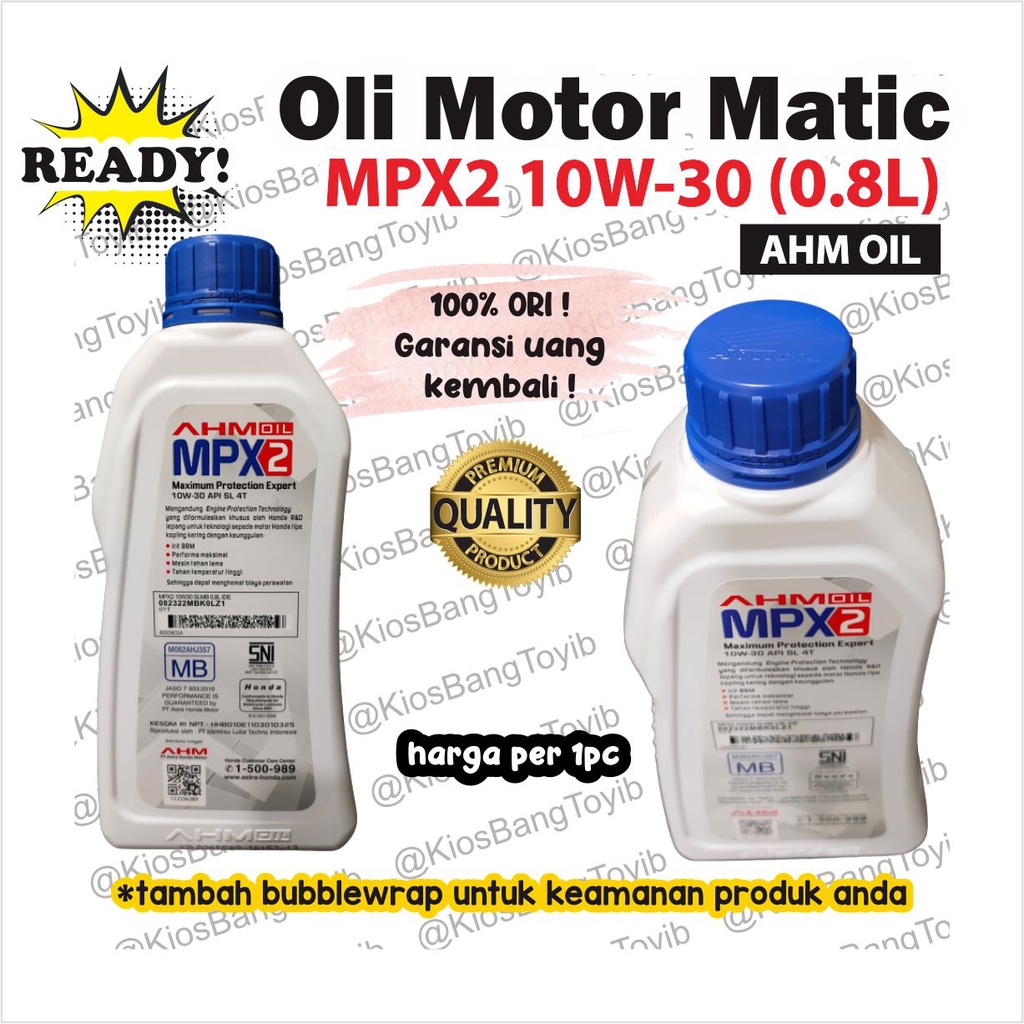 Oli Motor Matic AHM MPX2 10W 30 API (800mL) 1000% ORI