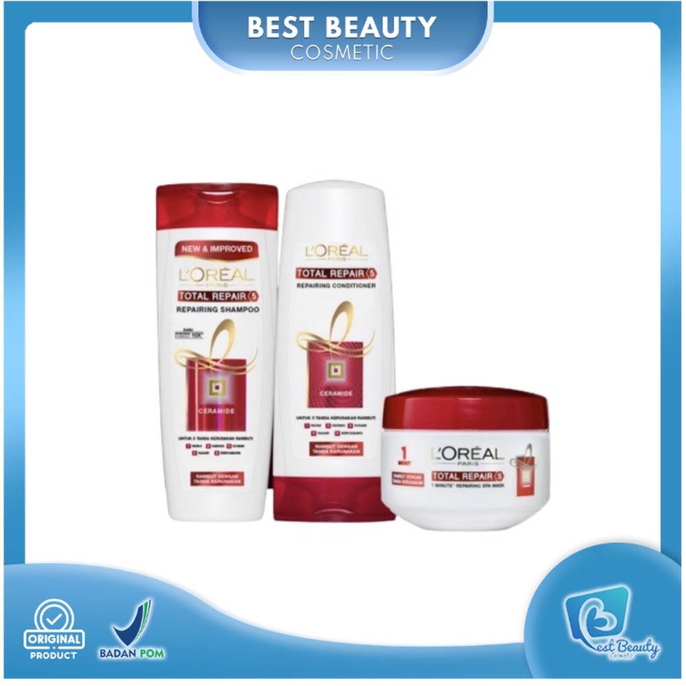 ★ BB ★ L'Oreal Paris Elseve Total Repair 5 Repairing Shampoo - Hair Mask | Hair Care Perawatan Rambut Rusak Loreal