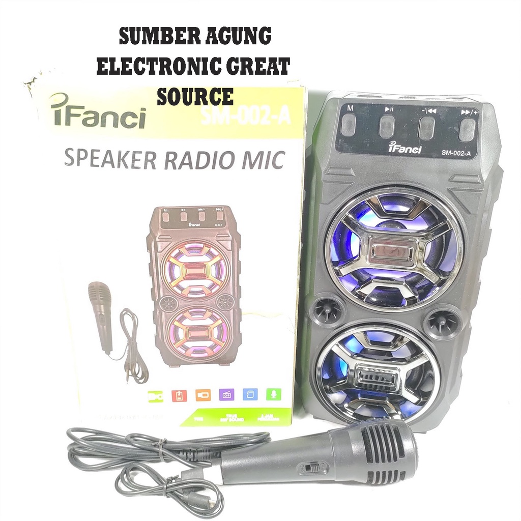 Ifanci SM002 SM002A Speaker Radio Bonus Mic Speaker Dobel 72mm 5W