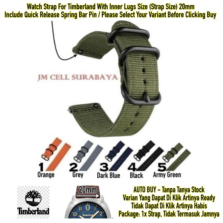 Tali Jam Tangan Watch Strap Timberland Size 20mm 22mm - Nylon Stitching