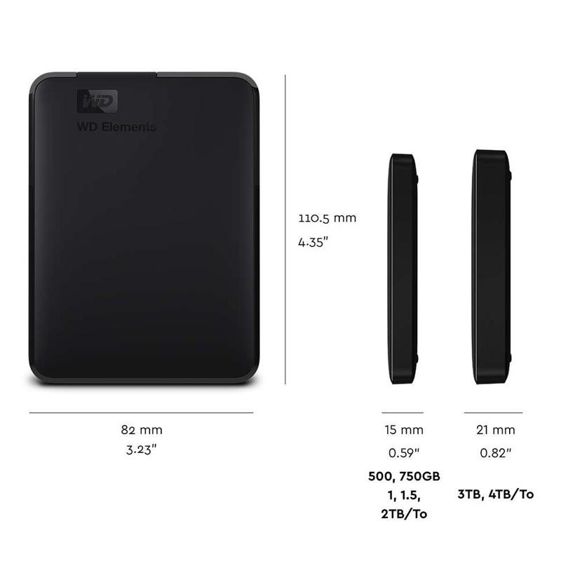 Western Digital WD 1TB / 2TB Warna Hitam- External Hardisk HDD - Garansi Resmi