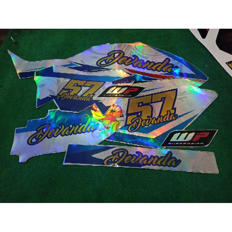 Decal chrome pelangi hologram tipe motor ( KLX,DTRACKER,CRF,WR,GORDON,KTM ) full bodi