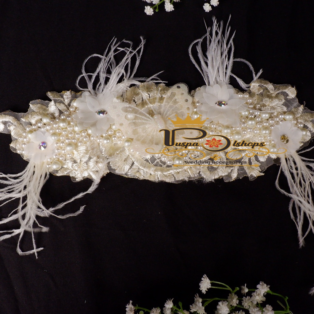 Headpiece  kupu 2 Mutiara  headpiece hijab  headpiece pengantin