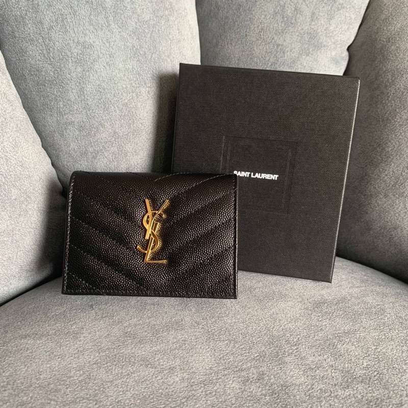 Jual YSL monogram compact wallet in black Shopee Indonesia