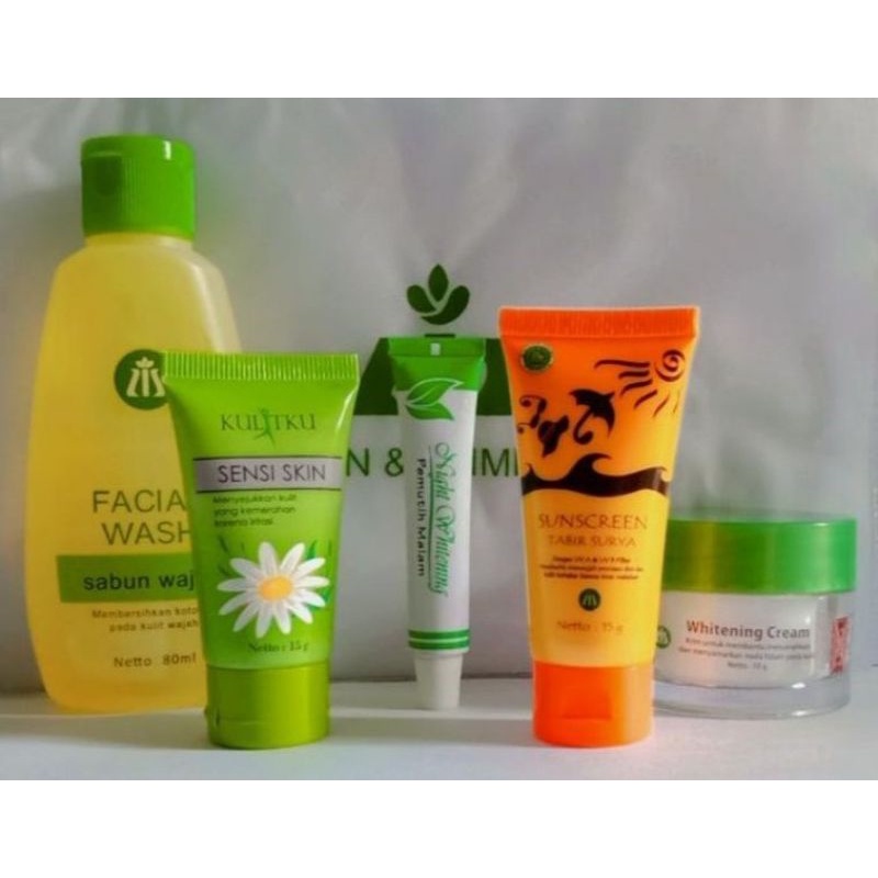 Liz Skincare Paket lengkap Flek hitam membandel isi 5 (facial wash, whitening Cream, Sunscreen, Sale