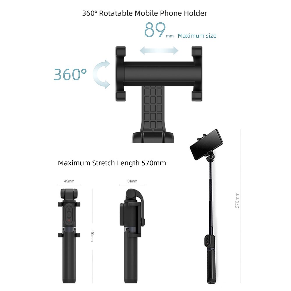 Tongsis Bluetooth Xiaomi Tripod Wireless Remote