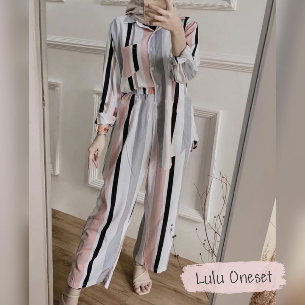 One set Rayon Viscose Busui Ld 100 - 110 Motif Kekinian-LULU SET LD 102