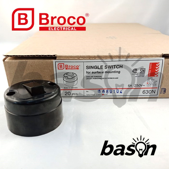 BROCO 630N Single Switch Outbow - Saklar Tunggal