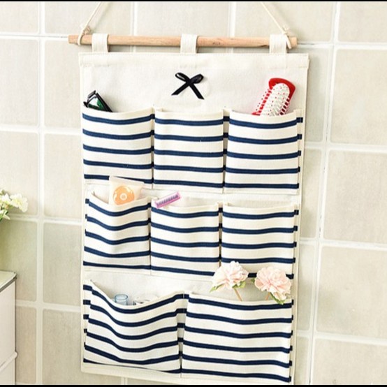 Pouch Gantung Salur 8 Sekat Bahan Tebal Serbaguna / Pouch Gantung Pakaian Dalam / Pouch Gantung Makeup