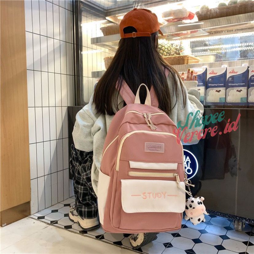 Joshee Tas Ransel  Wanita Backpack Pria Tas Sekolah Anak Nylon 0298