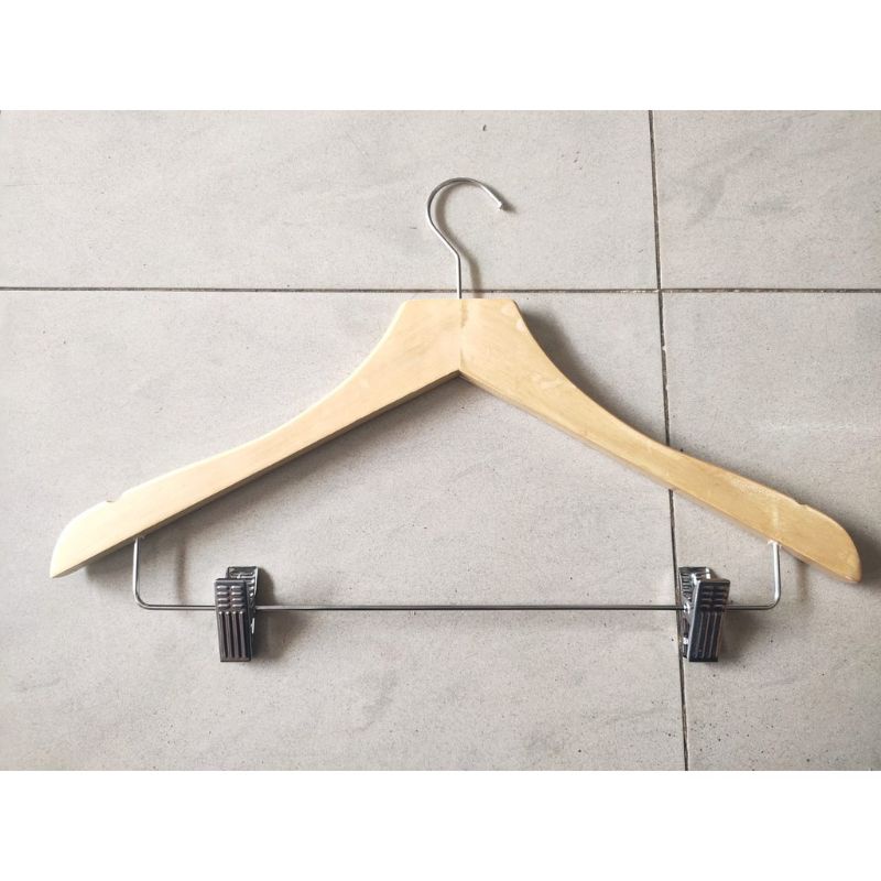 Hanger Kayu Jepit Besi PER PCS Bengkok Hanger Celana Kayu Jepit Besi Hanger Jepit Celana Kayu Dewasa Hanger Jepit Dewasa Hanger Kayu Dewasa Hanger Celana