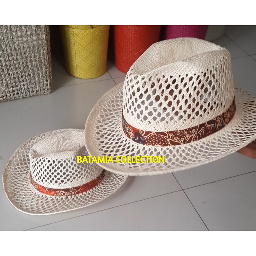 Topi Anyaman Mendong Koboy Laki Laki Pantai Pria