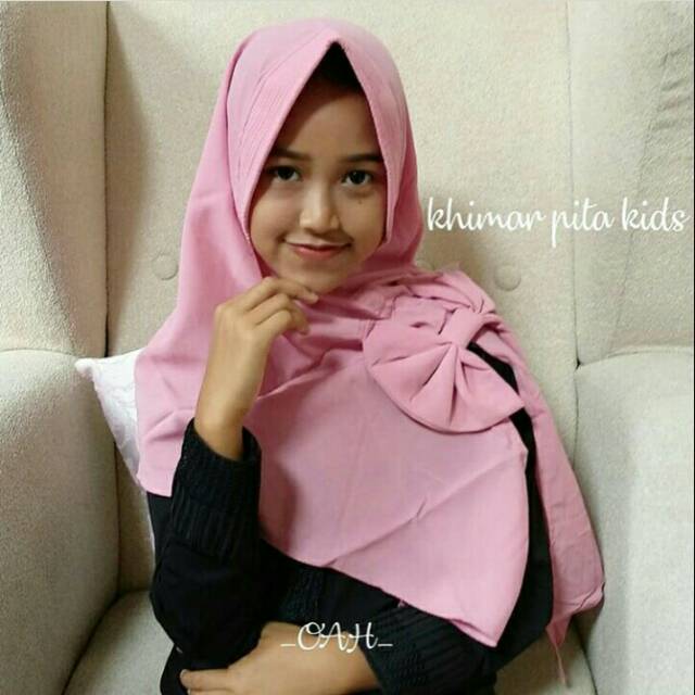 KHIMAR PITA KIDS 100 % REAL PICTURE  HIJAB INSTAN KHIMAR SYARI BERGO PASMINA DIAMOND SEGI EMPAT SYAR