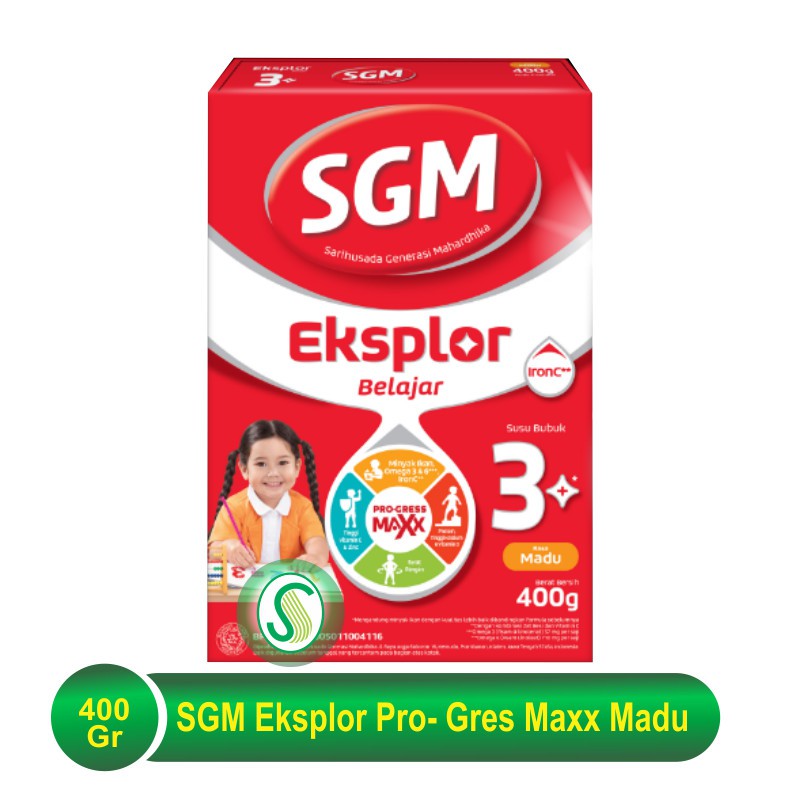 SGM Eksplor 3+ Pro-GressMaxx Madu Susu Pertumbuhan 400 gr