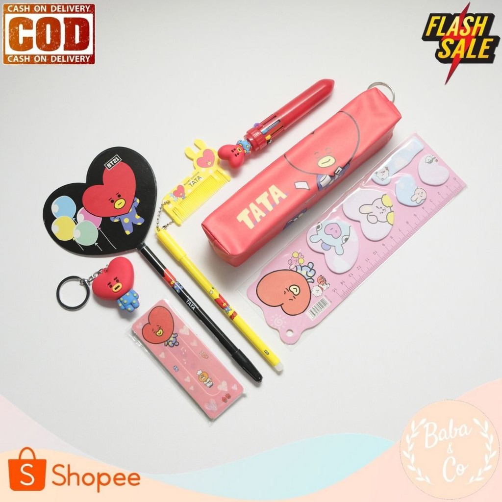 PAKET KOMBO HEMAT PULPEN BT21 FANKIT BTS SERIES BT21 ALAT TULIS MURAH UNIK LUCU BISA COD-5